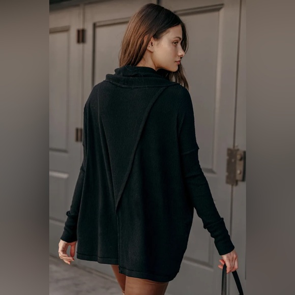 NWT Free People Juicy Long Sleeve Black - Picture 8 of 10